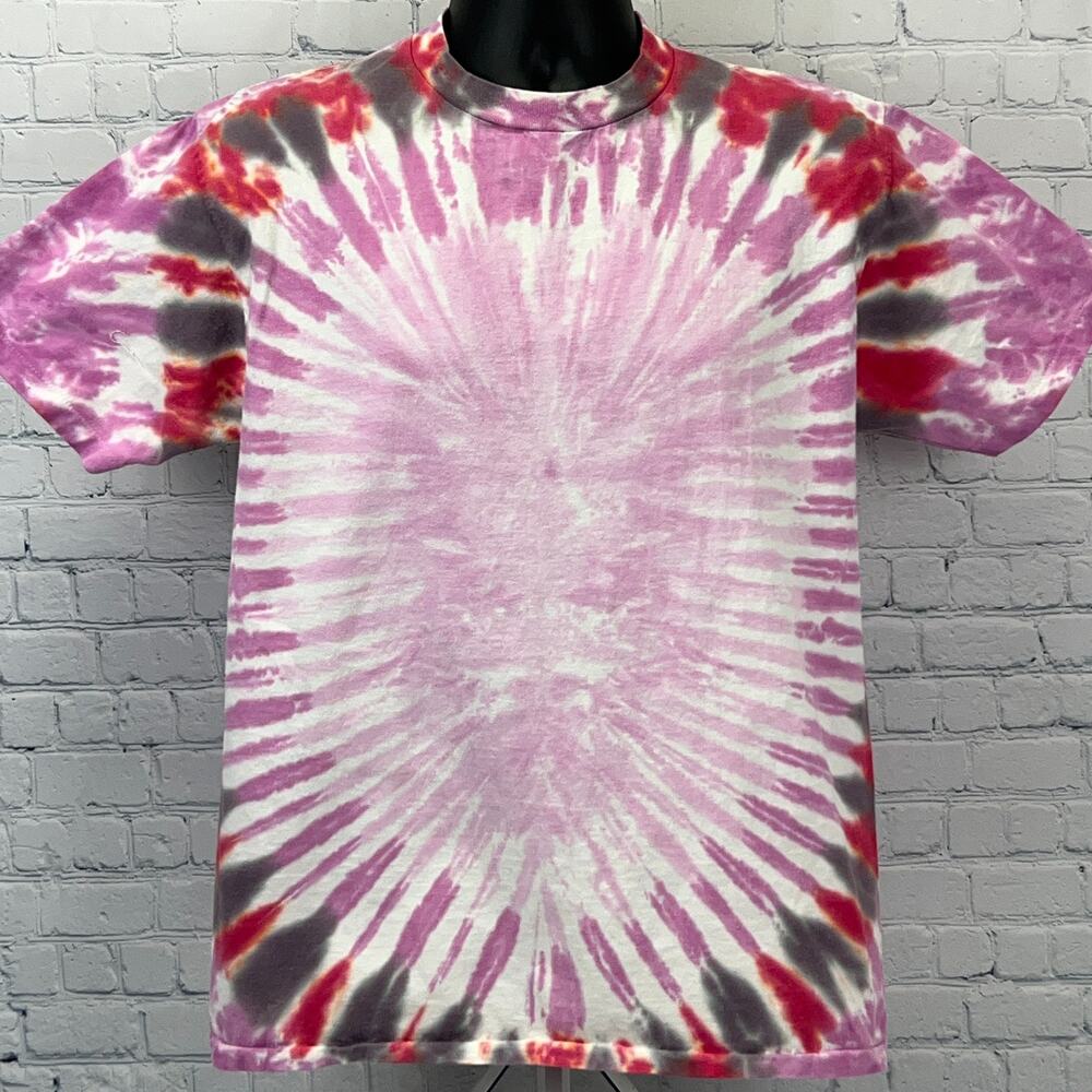 Vintage 90s Tie Dye T Shirt Jesus Christ Shroud of Turin Pink Tee M Medium